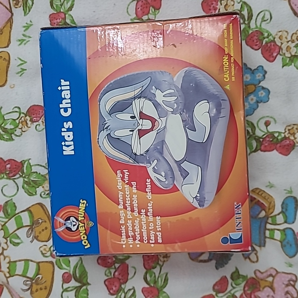 Vintage Warner Bros Looney Tunes Bugs Bunny Blow Up Inflatable Chair